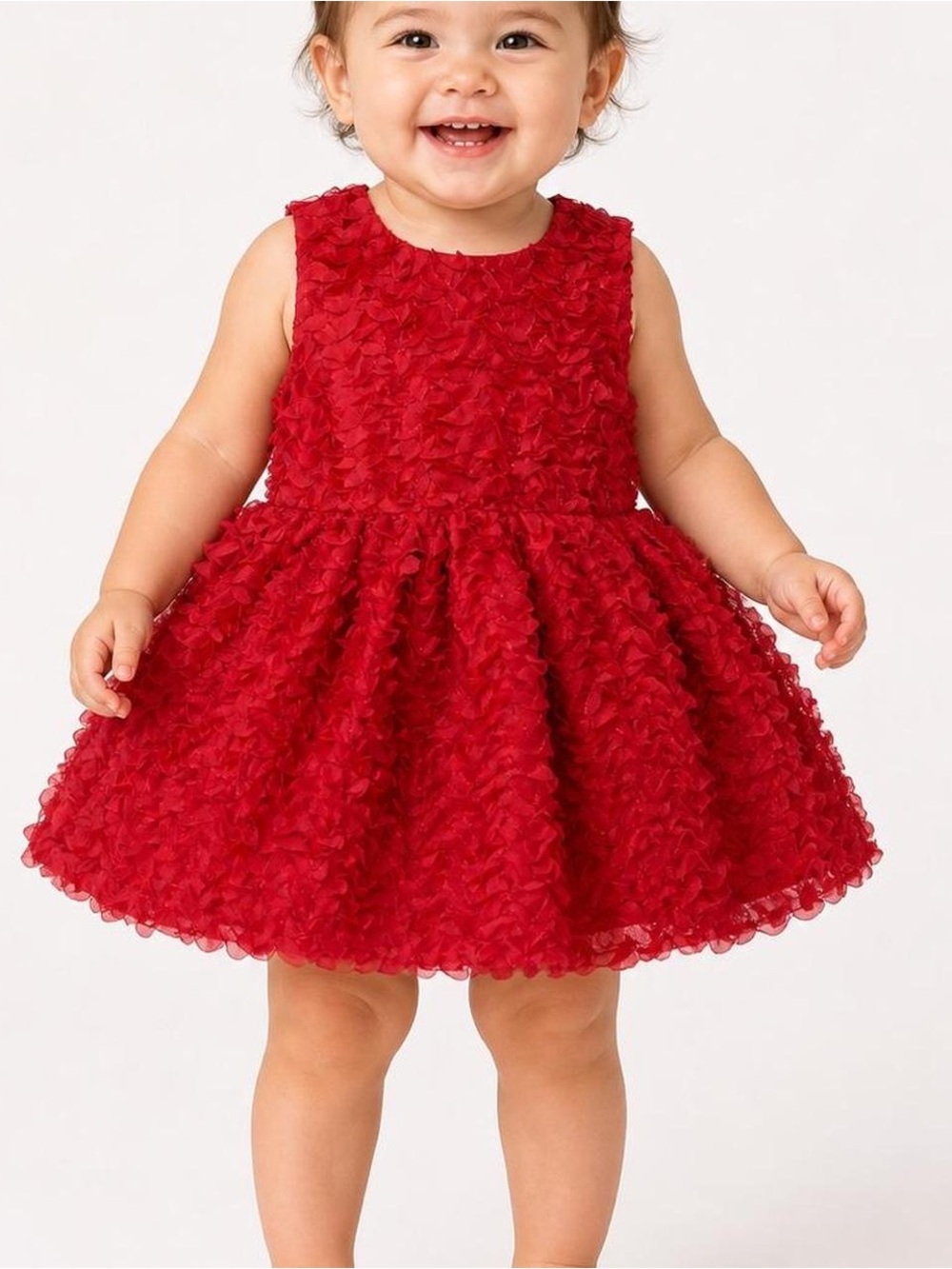 Cat & Jack Red Baby Dress with Ruffled Trim